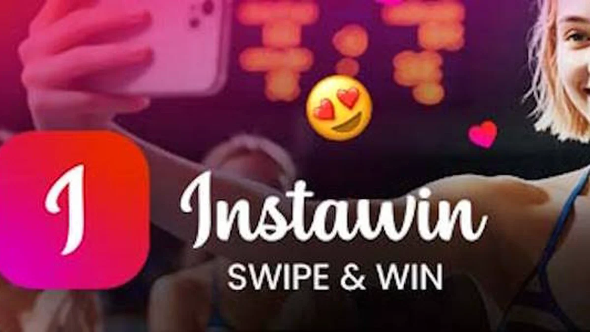 Antarmuka permainan Instawin dengan desain kartu pos yang modern