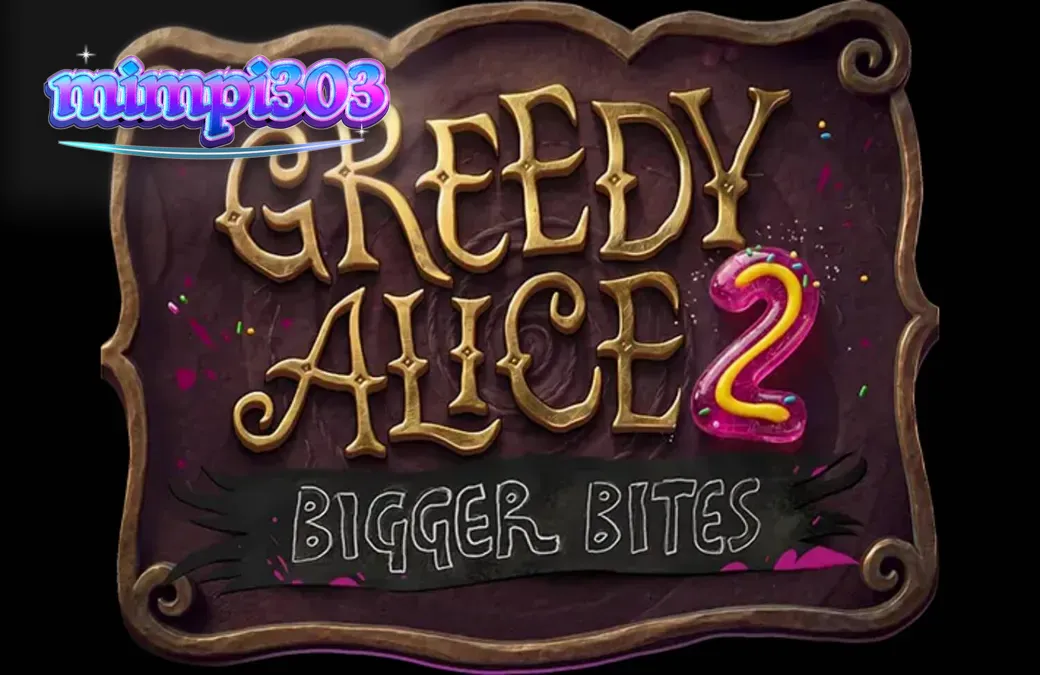 Tampilan visual slot Greedy Alice 2: Bigger Bites dengan tema steampunk horor